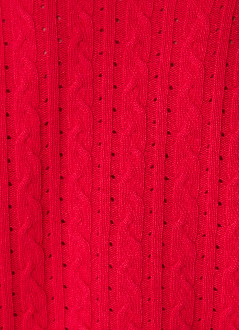 Maglione senza maniche Benetton in misto lana con trecce e scollo a V