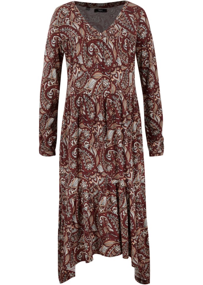 Midi Shirtkleid aus Baumwoll- Viskose Mischung, mit Zipfelsaum