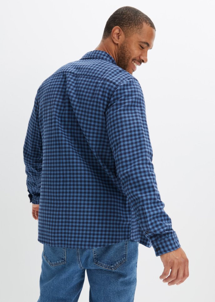Flanell-Langarmhemd, Slim Fit