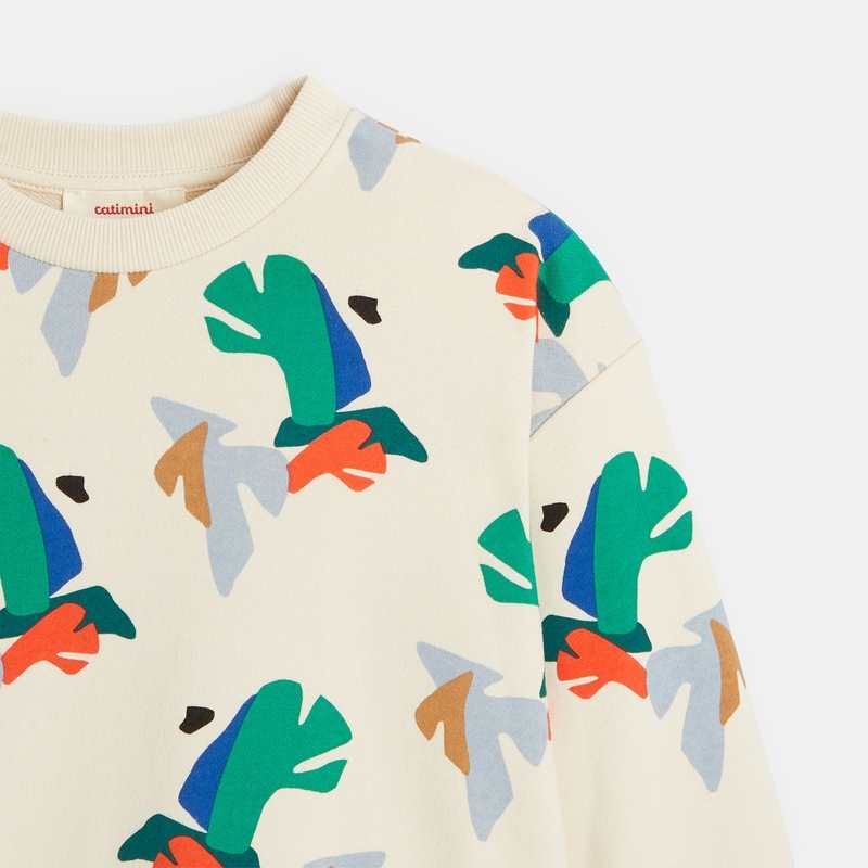 Sweat garçon feuilles géométriques beige Catimini