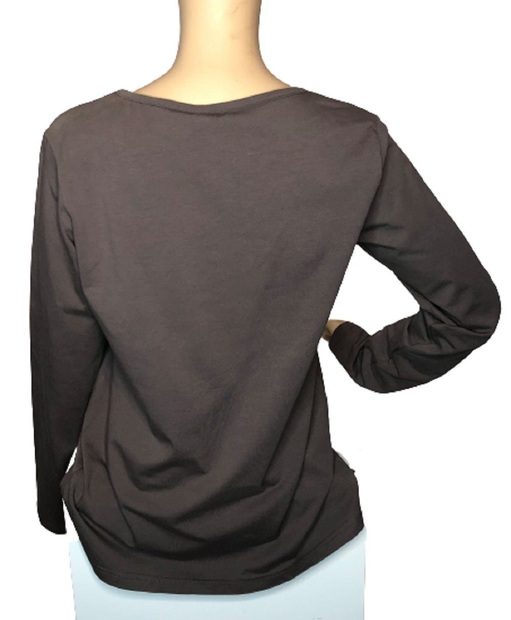 Bellybutton Umstandsshirt N-22825 braun mit Logoaufdruck XL