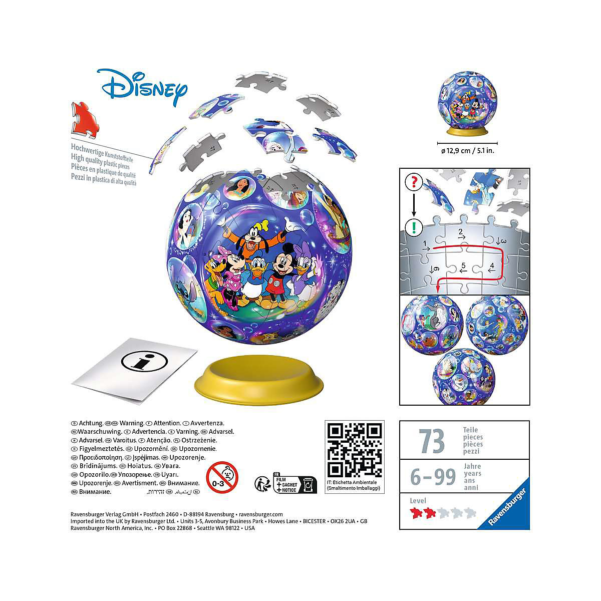 Ravensburger 3D Puzzle 11561 - Puzzle-Ball   Charaktere - 72 Teile - Puzzle-Ball für  -Fans ab 6 Jahren