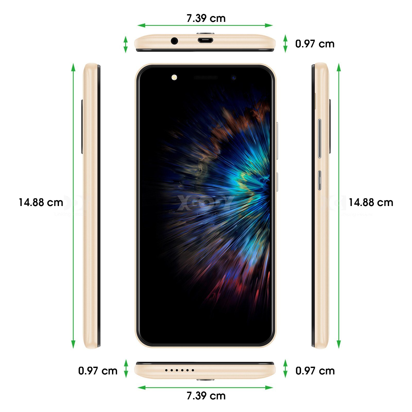 Ulife XGODY Mate 10, 2500 mAh, 1GB RAM, 8GB ROM, Android 8.1, 3G Smartphone (5 Zoll, 8 GB Speicherplatz, 5 MP Kamera, Gesichtserkennung, Dual-SIM)