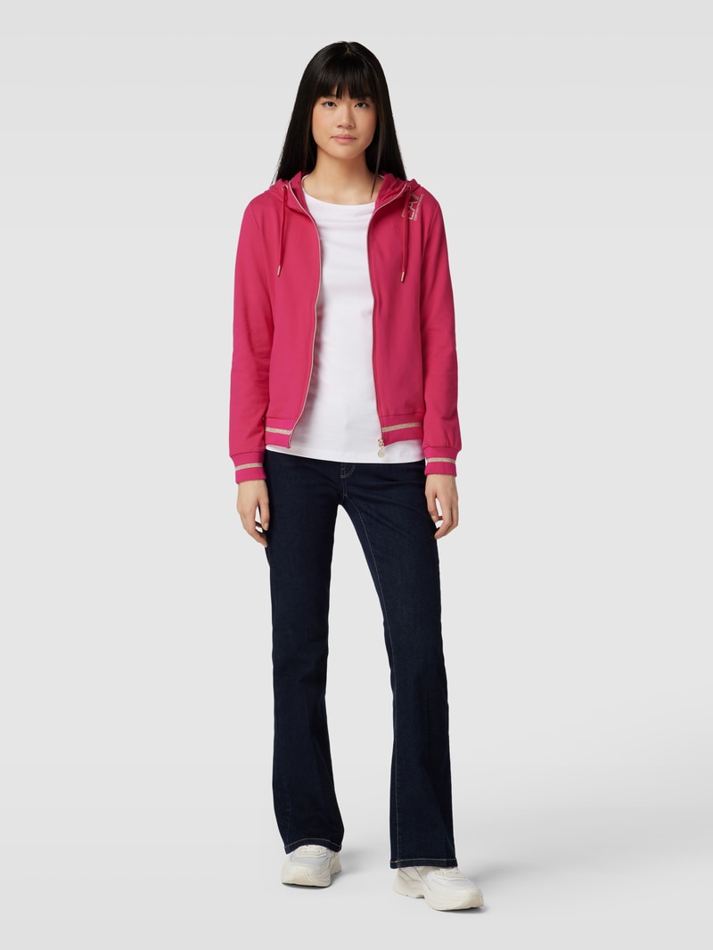 Sweatjacke mit Logo-Print Modell 'FELPA' in pink