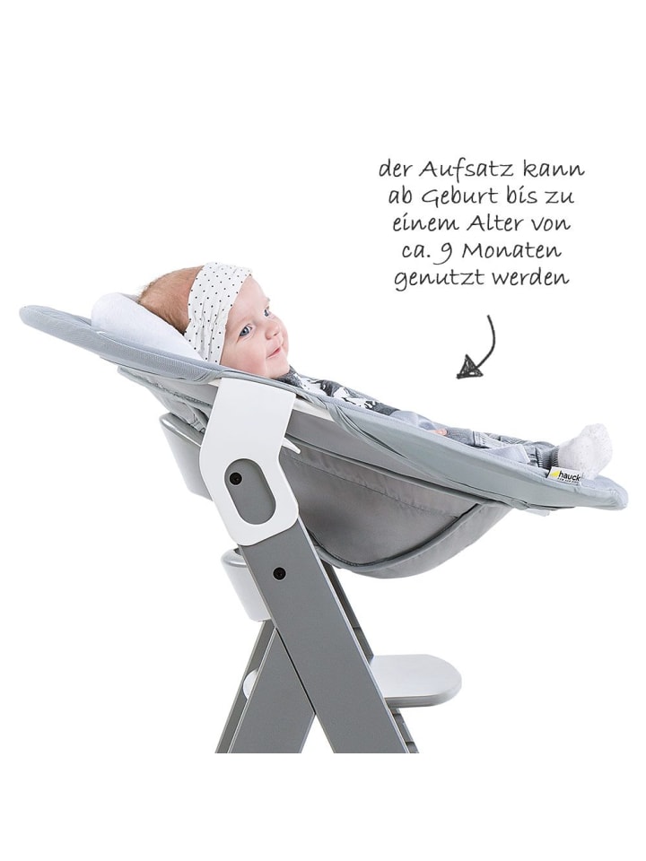 Hauck Alpha Plus Grey Newborn Set - 4-tlg. Hochstuhl   in grau günstig kaufen onesize