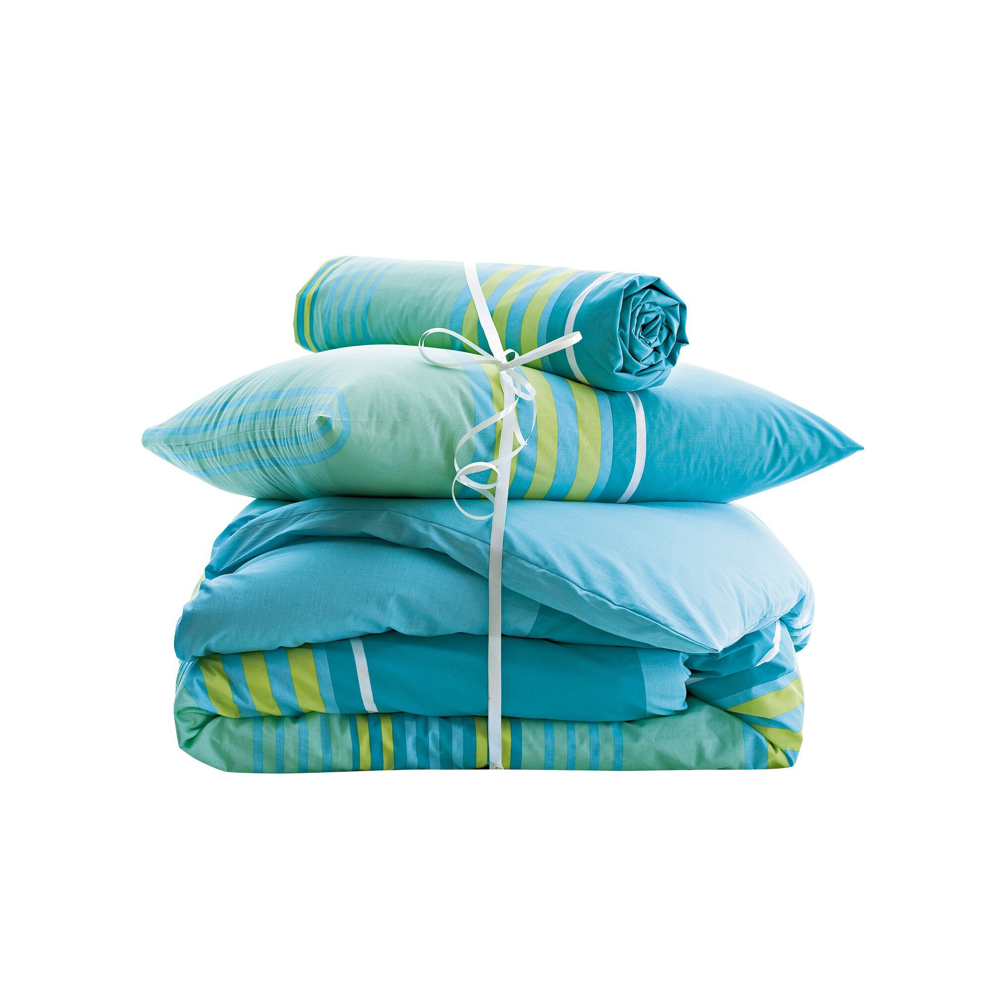 Linge de lit Détroit en coton imprimé rayures