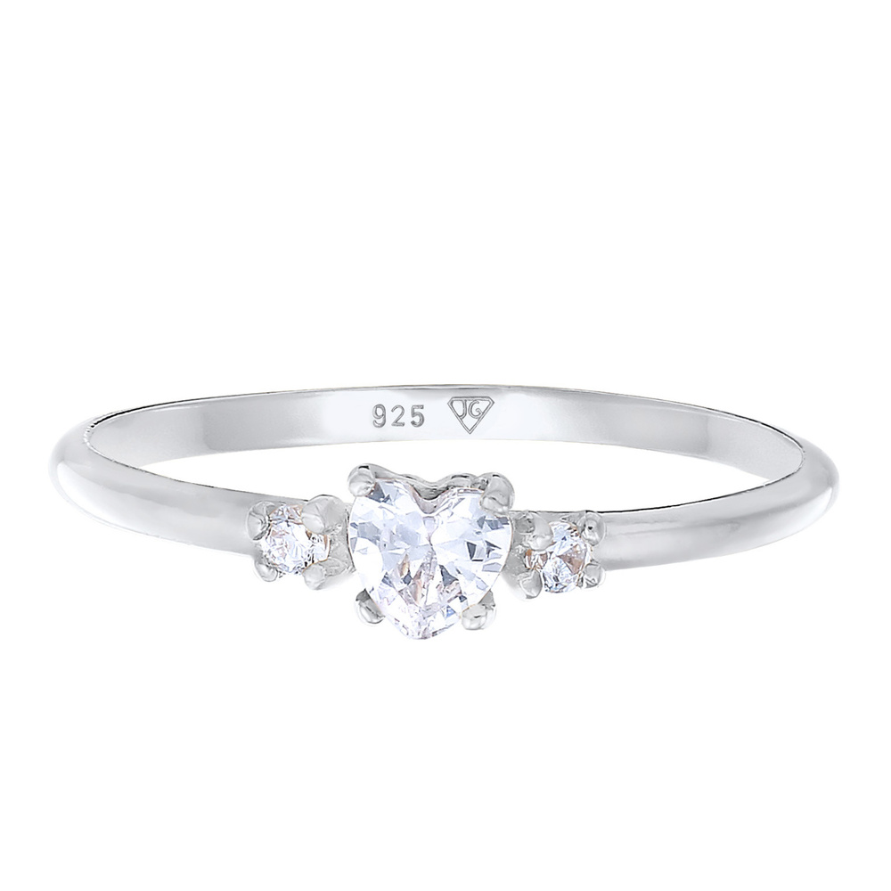 Elli Elli Bague Femmes Bague de fiançailles Cœur avec cristal de zirconium en argent s Bague
