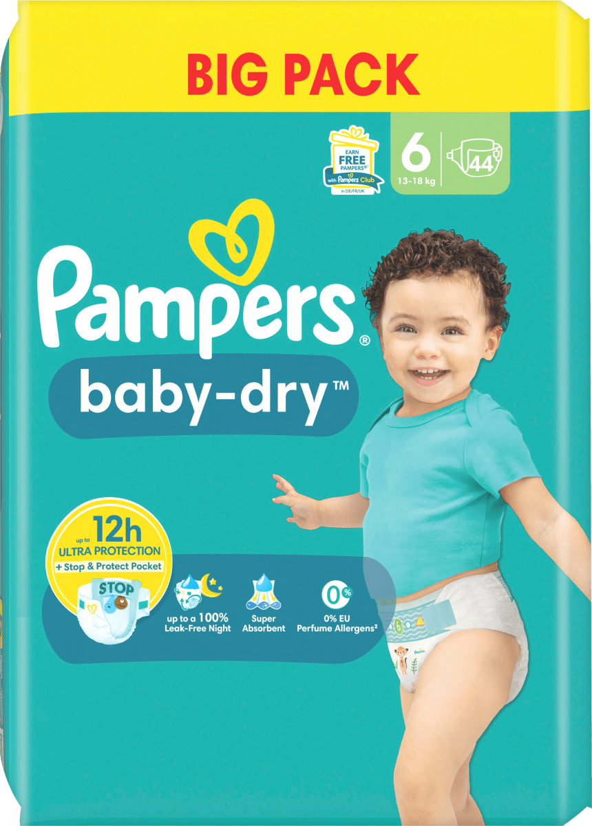 Windeln Baby Dry Gr.6 Extra Large (13-18kg), Big Pack, 44 St