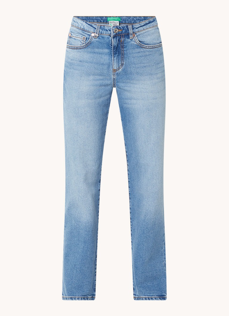 Jeans Benetton Ben a vita alta e gamba dritta, lavaggio medio