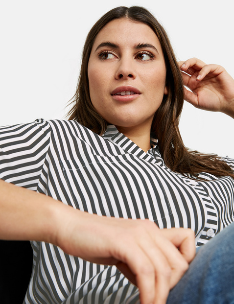 3/4 Arm Bluse mit Streifen-Dessin