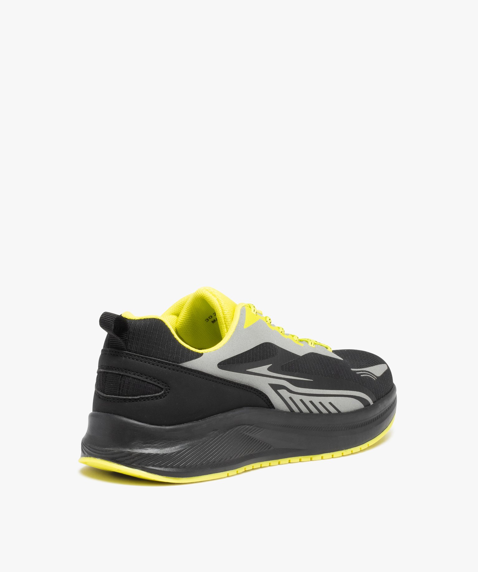 Baskets homme running en textile avec détails fluo noir | GEMO