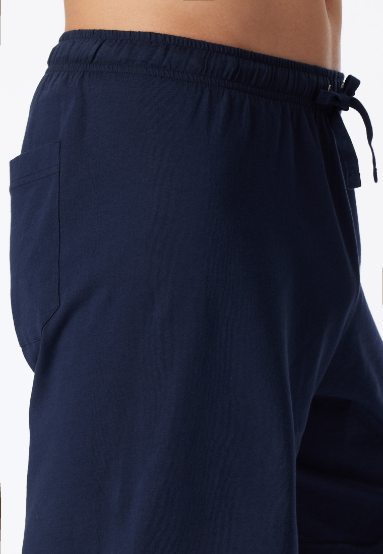 Schlafanzug kurz dunkelblau-weiß geringelt - Dark Sapphire