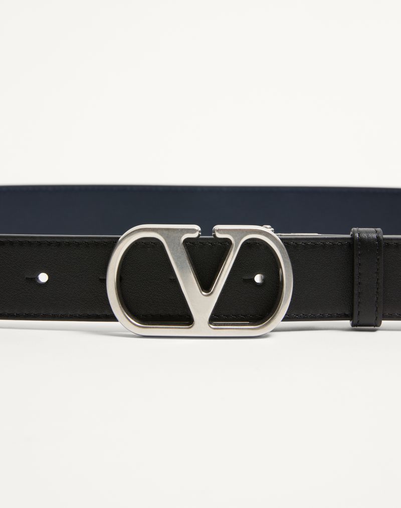 VLogo Signature Vendbart Bælte i Skinnende Kalveskind 30mm