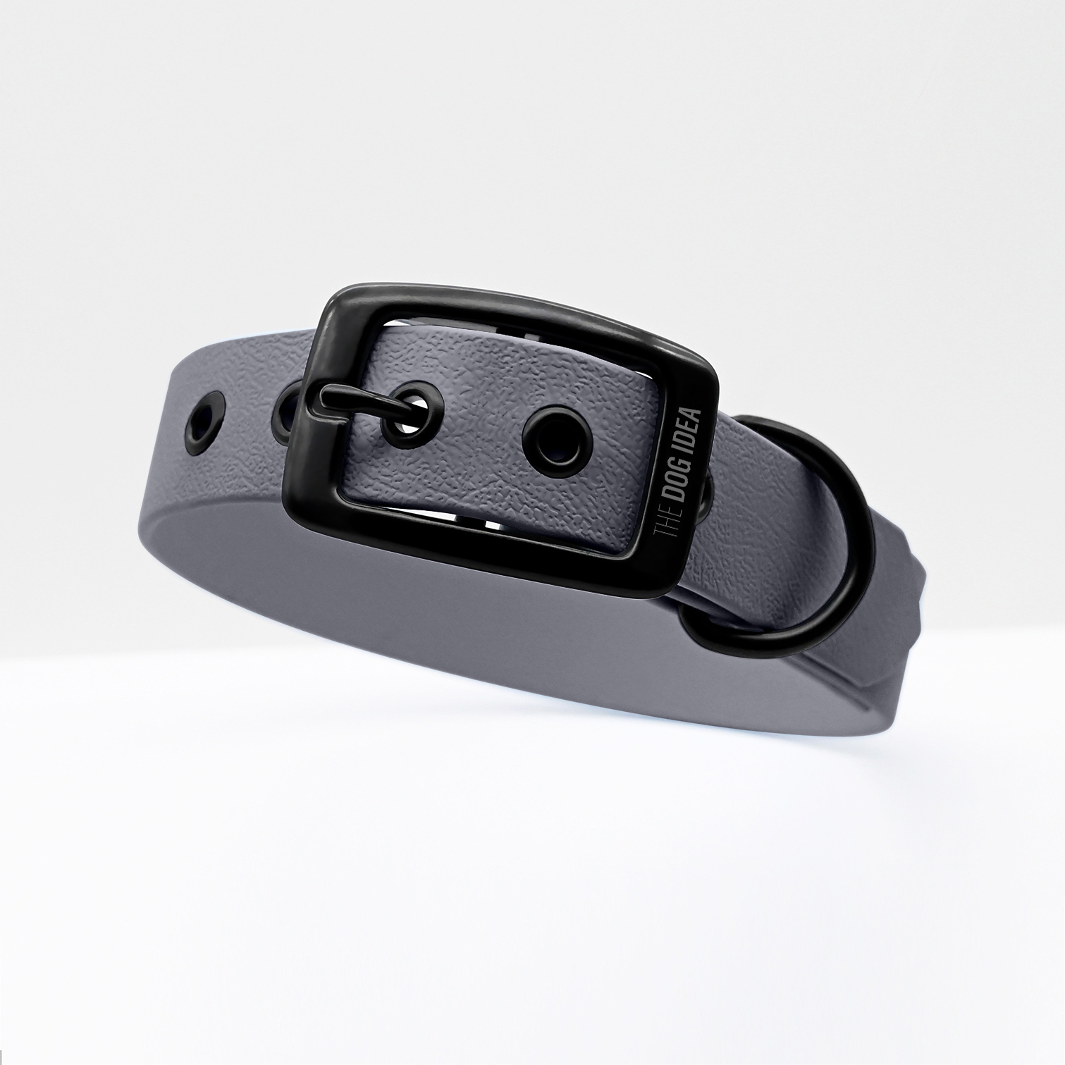 THE DOG IDEA Hundehalsbänder THE DOG IDEA Biothane Halsband Grau Schwarz XL