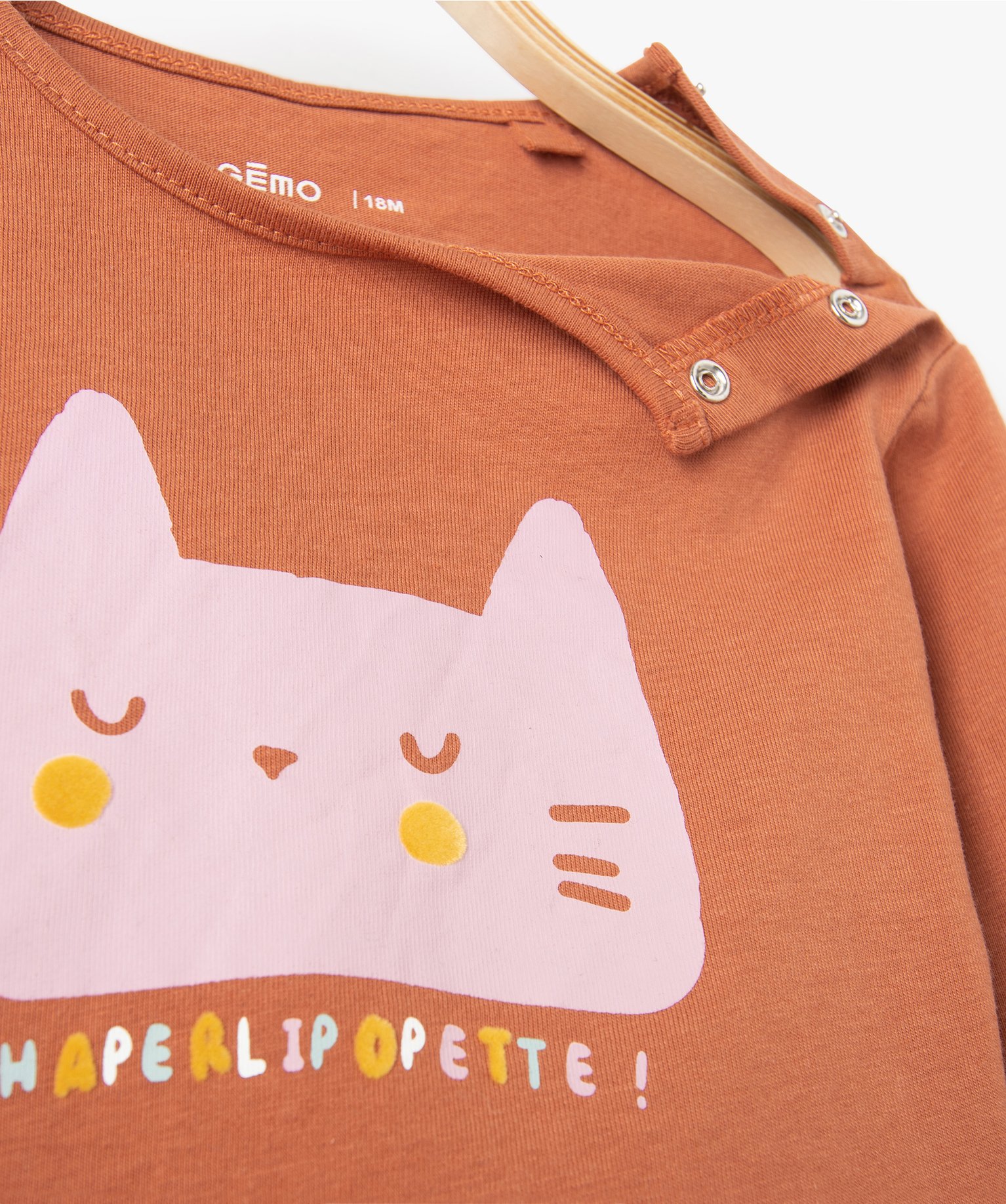 Tee-shirt bébé fille à manches longues imprimé à fentes... marron | GEMO