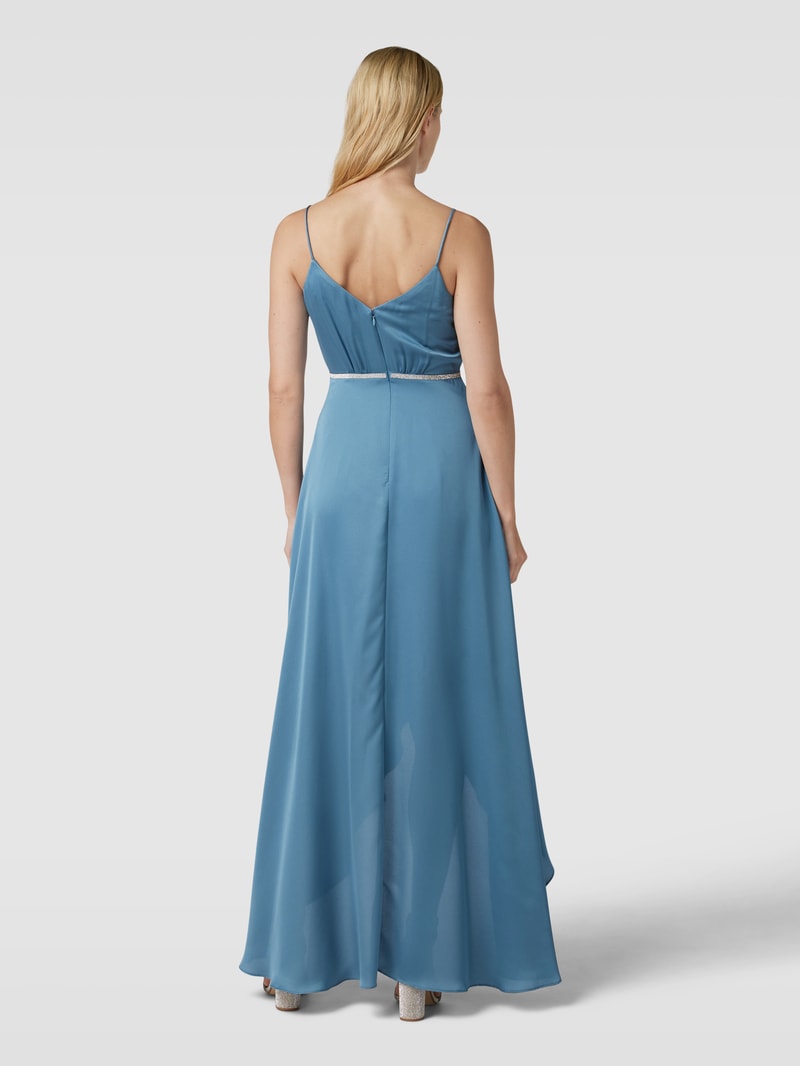 Abendkleid mit V-Ausschnitt in petrol