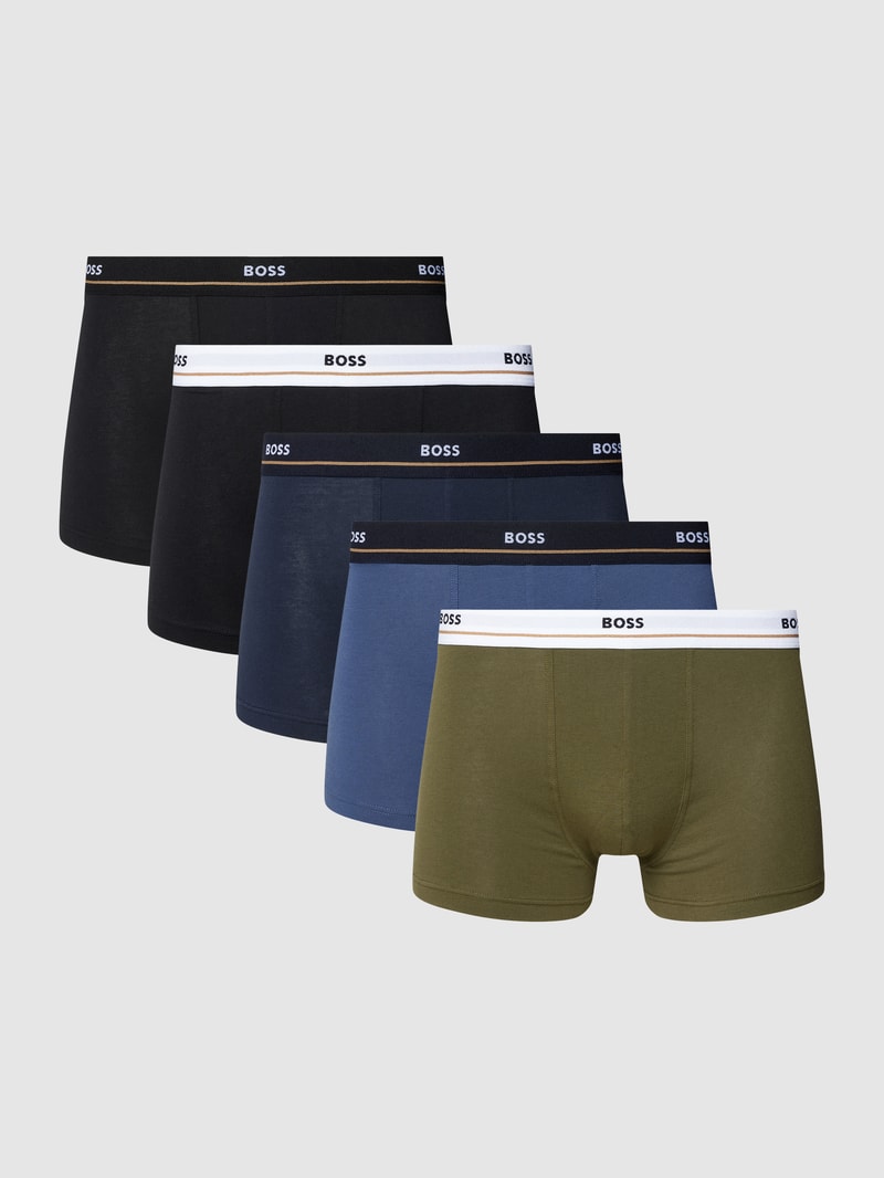 Trunks mit elastischem Logo-Bund im 5er-Pack in dunkelblau