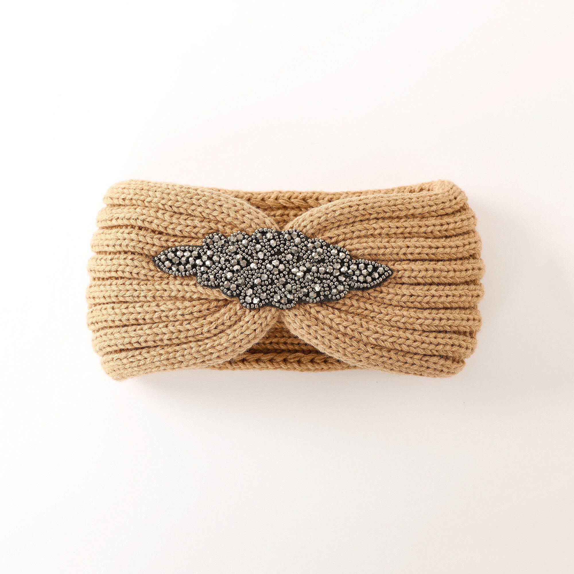 Headband en maille avec bijou