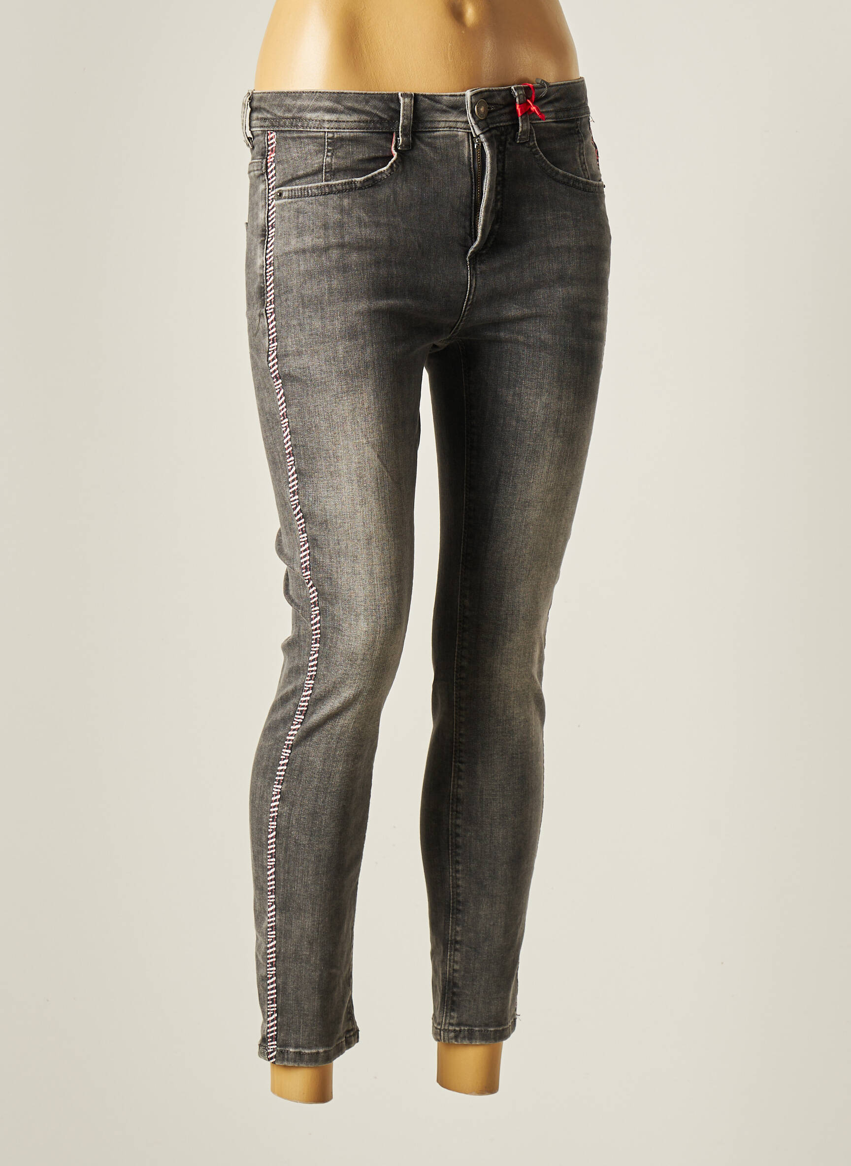 Street One Jeans Coupe Slim Femme couleur gris