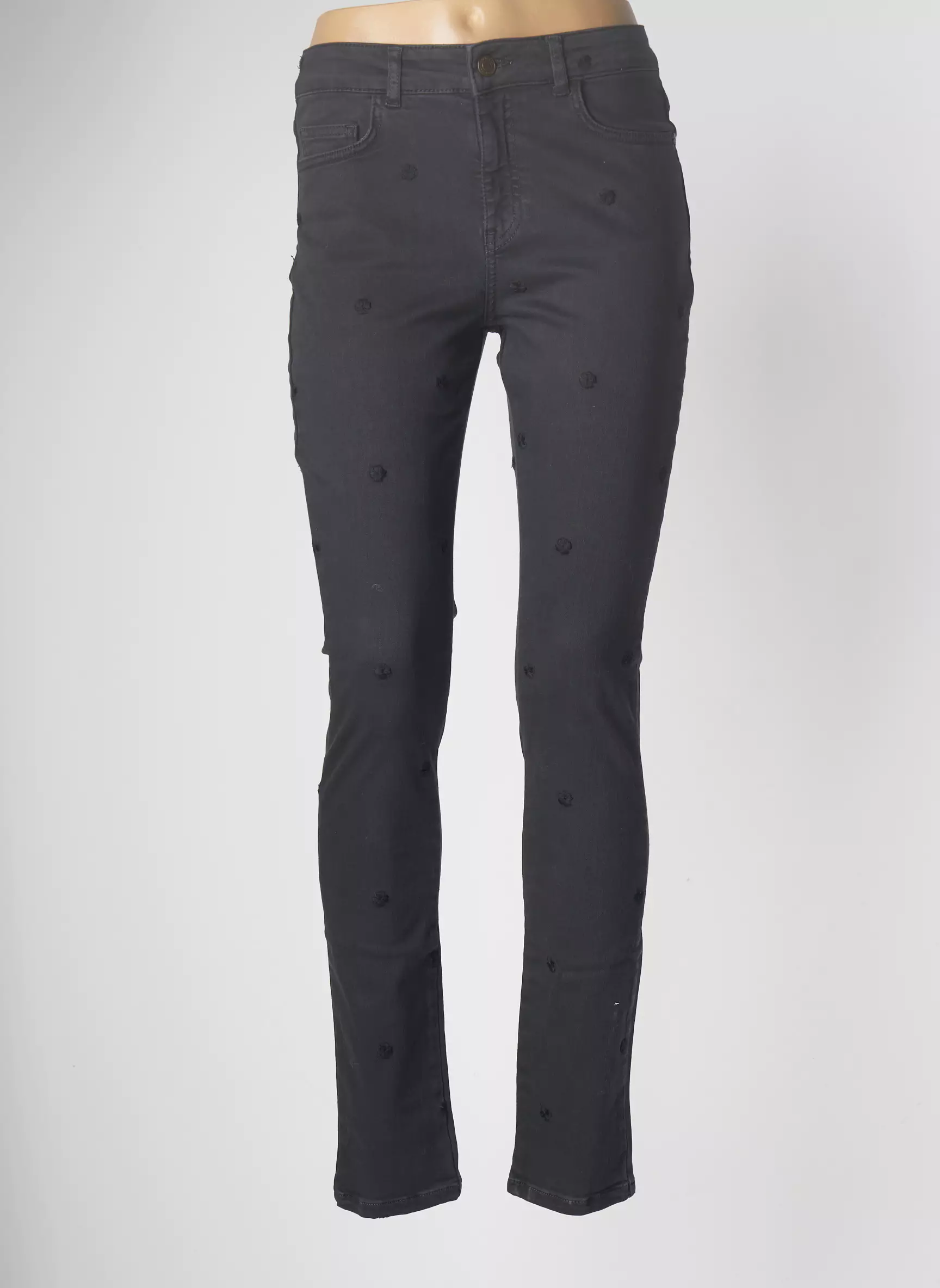 Fabienne Chapot Jeans Coupe Slim Femme couleur gris
