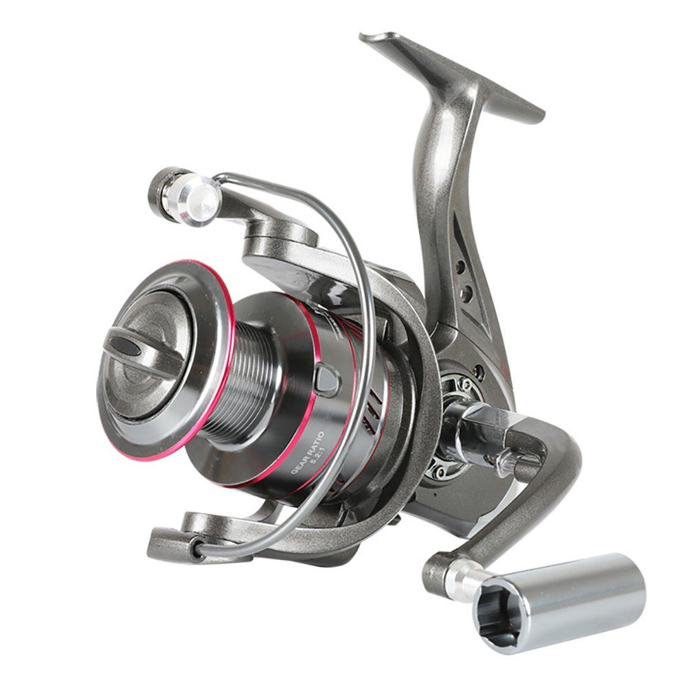 SCOSPORT Stationärrolle Vollmetall Angelrolle Casting Spinnrolle Angelrolle Seerute Rolle, 6 Größen zur Auswahl), 5,2:1 Getriebeübersetzung