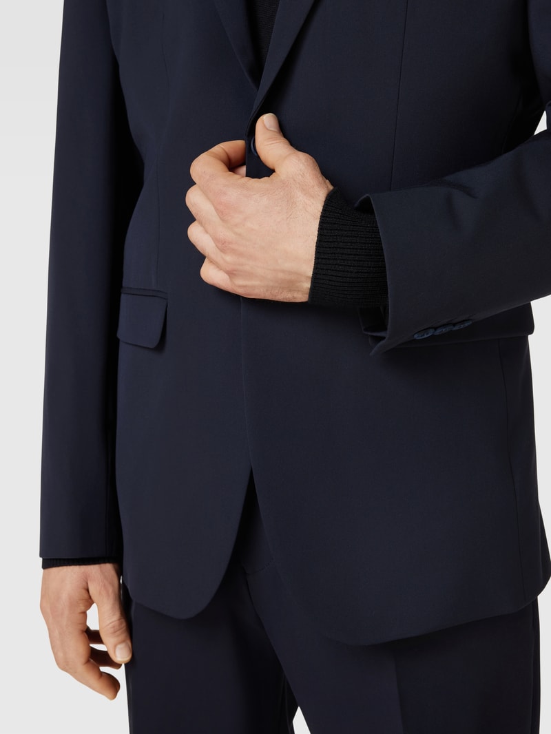 Slim Fit 2-Knopf-Sakko mit Pattentaschen in marineblau