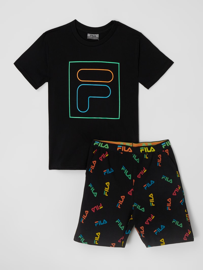 Pyjama mit kurzen Ärmeln in schwarz