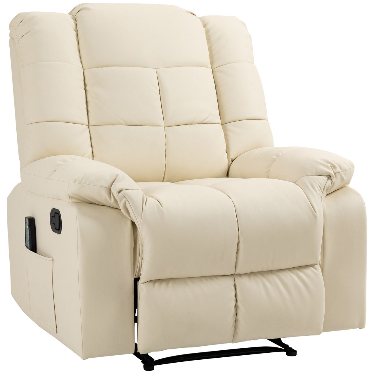 HOMCOM Massagesessel Elektrisch Fernsehsessel mit Liegefunktion 8 Massagepunkte