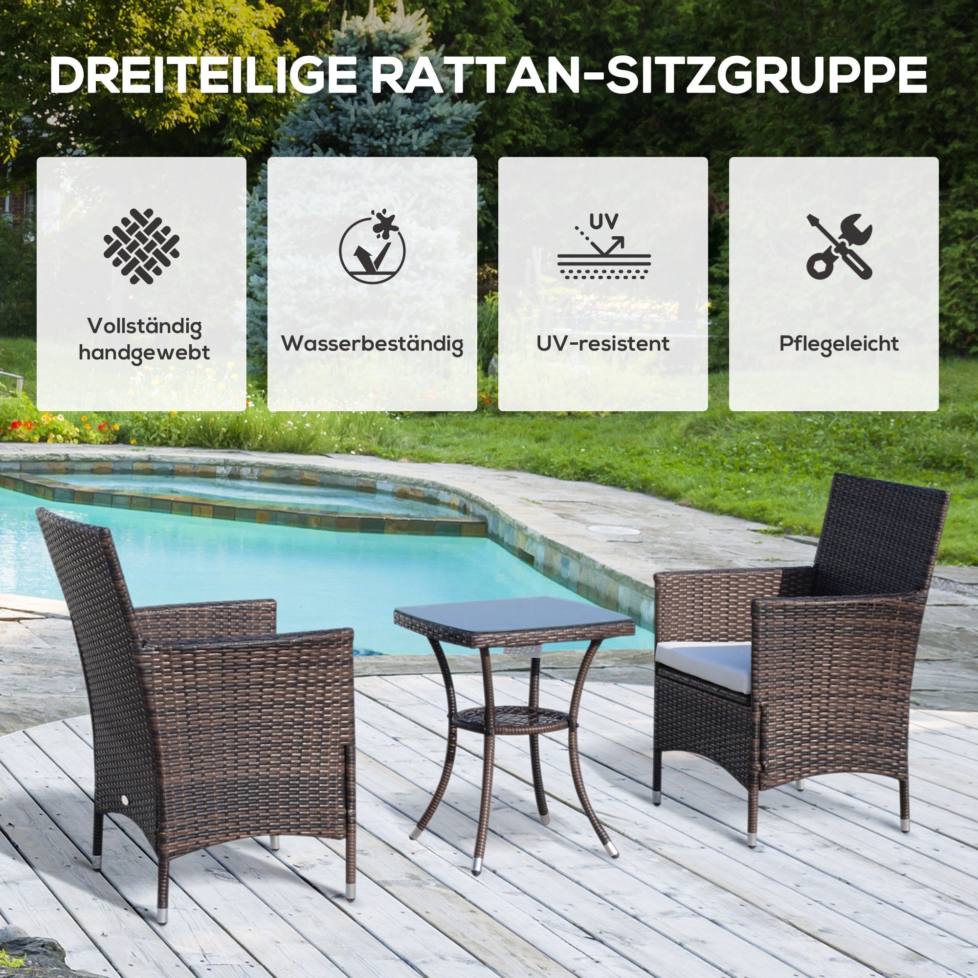 Outsunny Sitzgruppe Gartenmöbel-Set