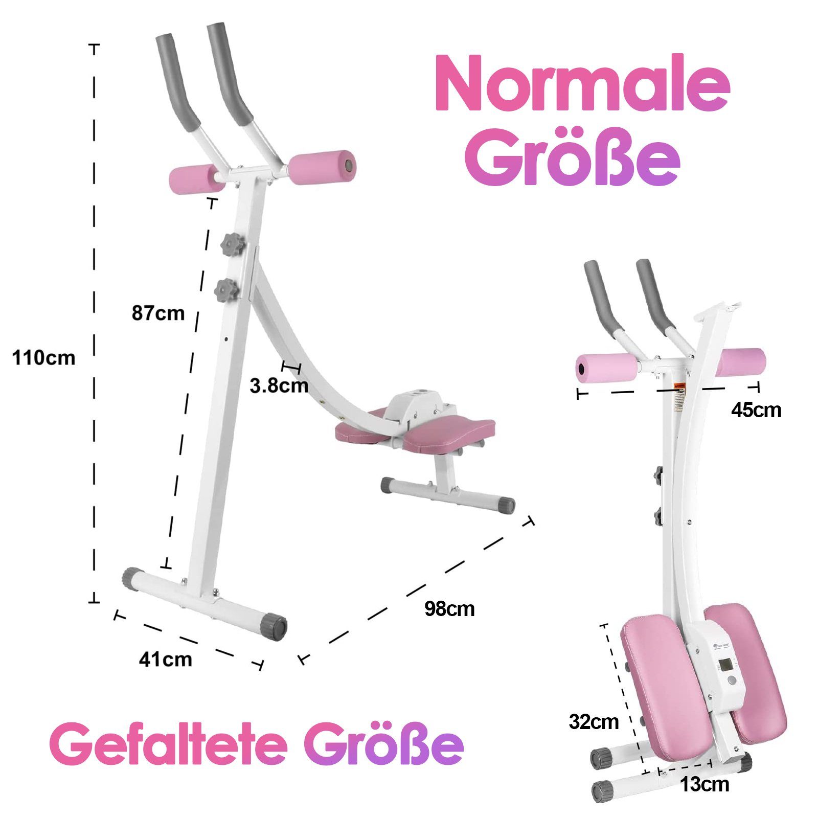 KAHOO Heimtrainer Klappbarer Fahrradtrainer mit LDC-Display, Fitnessgerät