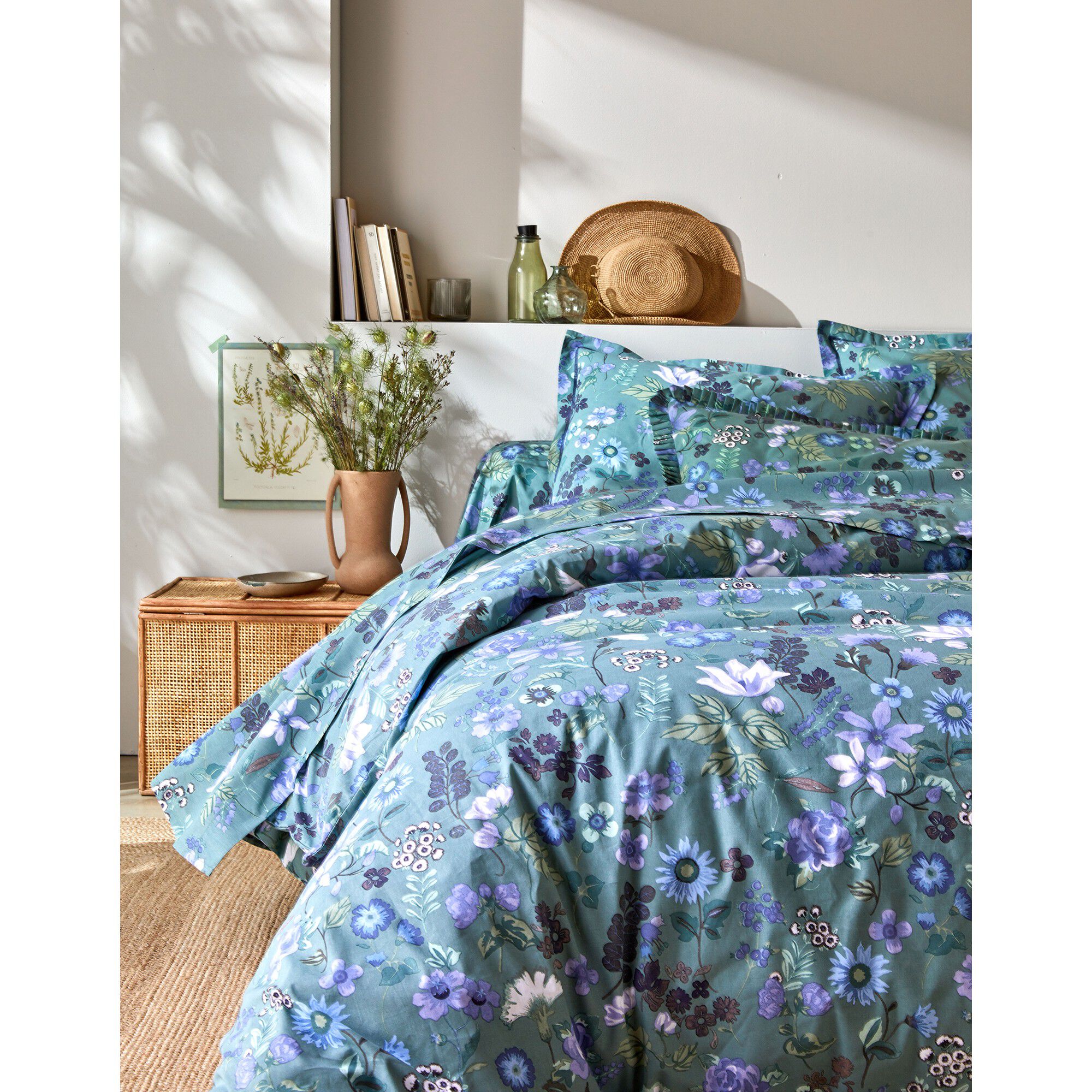 Linge de lit Kelly en coton imprimé floral