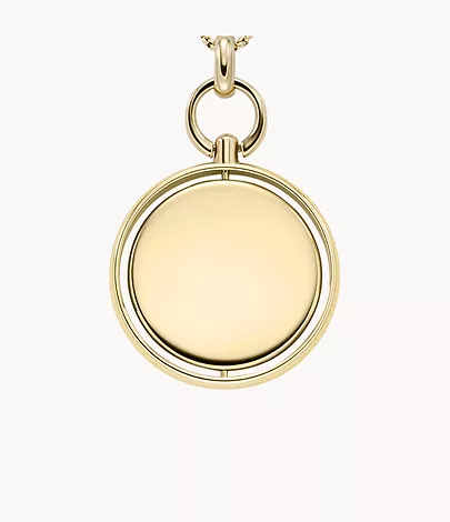 Fossil Kette Heritage Legacy Charm Anhänger Edelstahl goldfarben