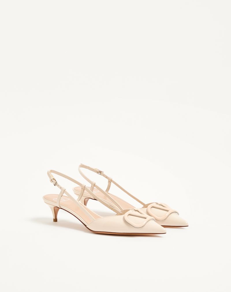 Sapato de salto VLogo Signature Patent Slingback 40mm
