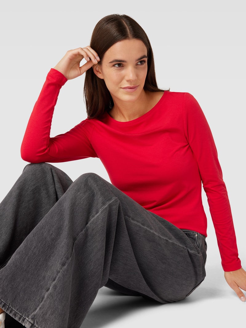 Longsleeve mit U-Boot-Ausschnitt in rot