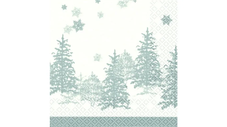 Home-Fashion Serviette Tree and Snowflakes 25x25cm weiß