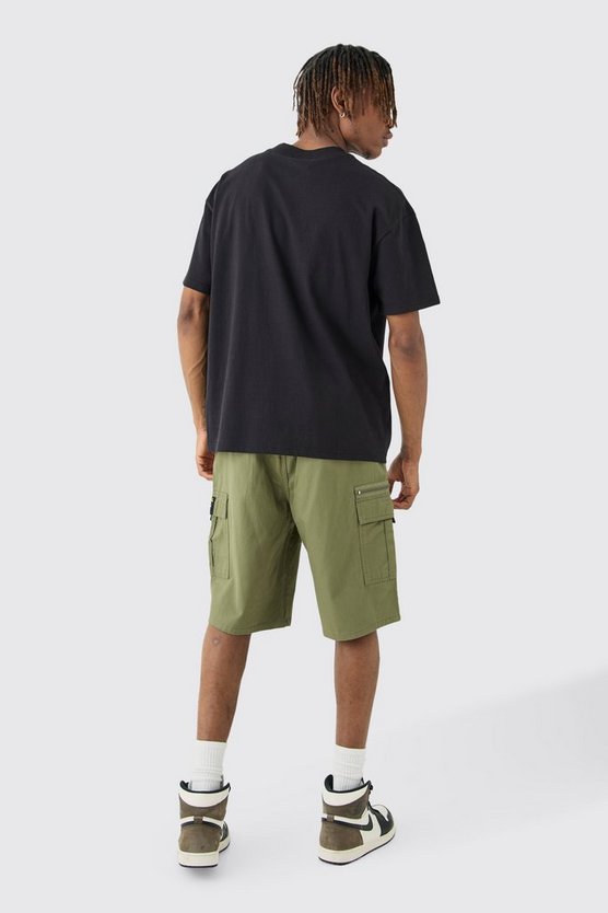 Tall lockere Twill Cargo-Shorts mit Reißverschluss-Detail