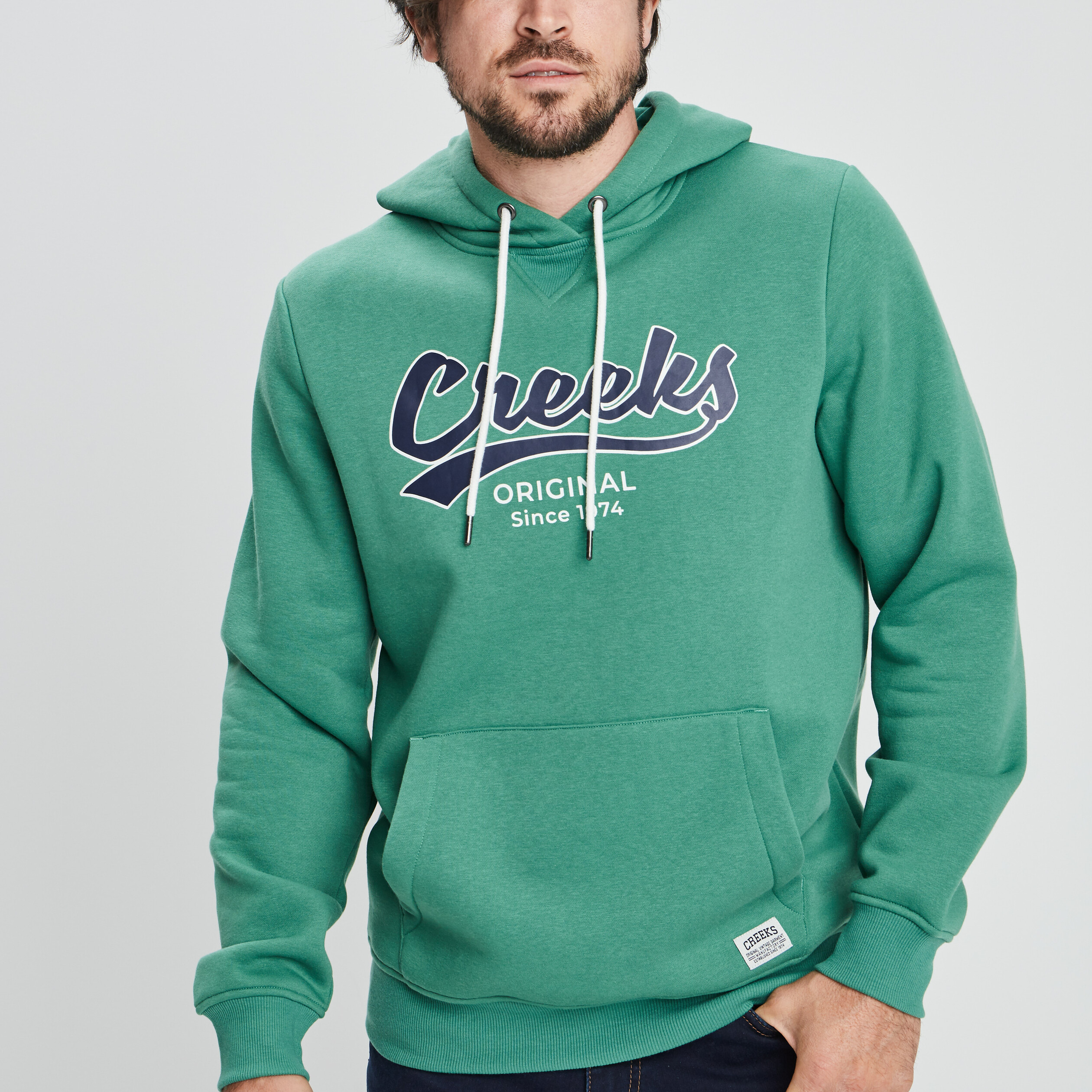 Sweat à capuche hoodie Creeks vert homme | La Halle