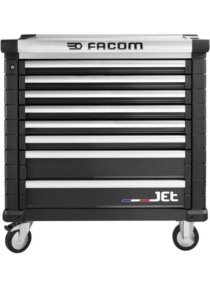 Carrello portautensili Facom JET.8NM4A con 8 cassetti, attacco M4, colore nero.