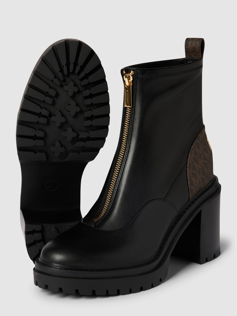Stiefeletten in Leder-Optik Modell 'Cyrus' in schwarz
