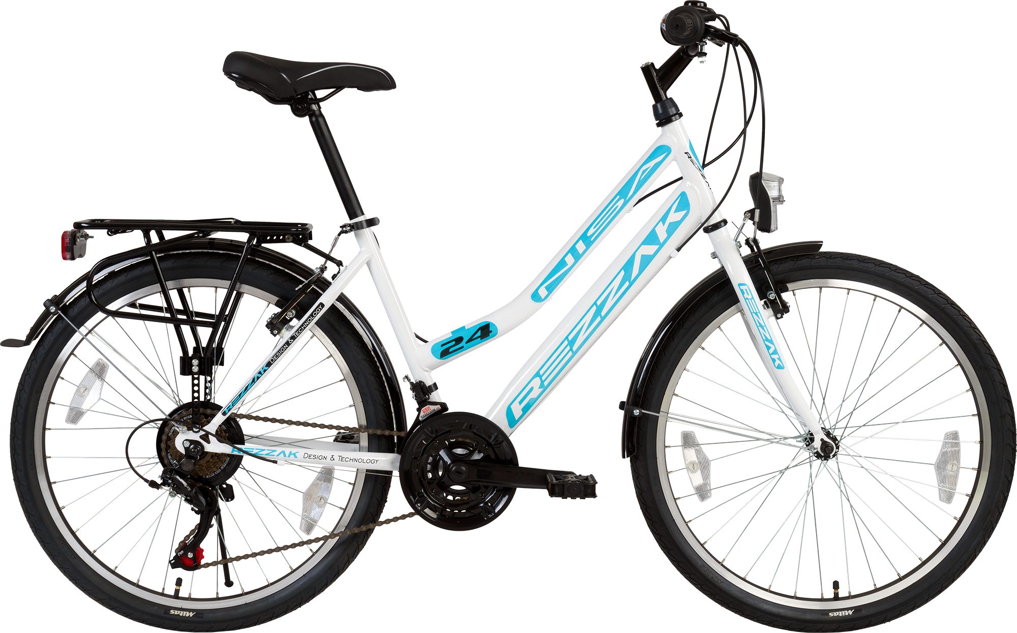 Rezzak Cityrad 24 zoll Mädchenfahrrad City Fahrrad Mädchen Kinder Fahrrad, 21 Gang Shimano, Kettenschaltung