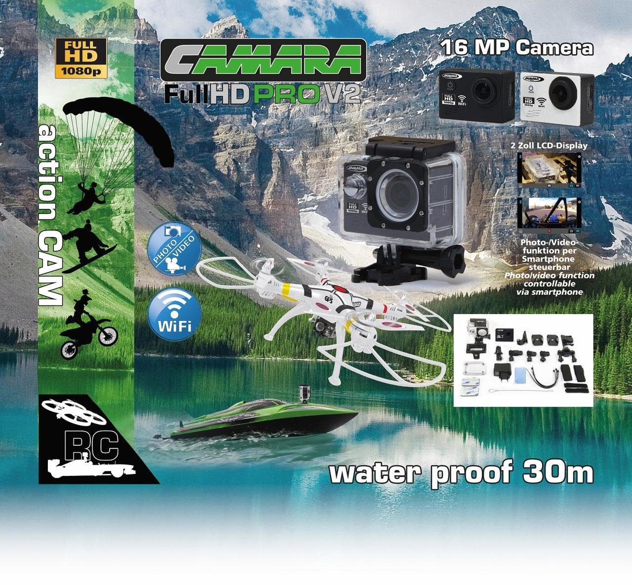 Jamara Camera Full HD Wifi V2, schwarz Action Cam
