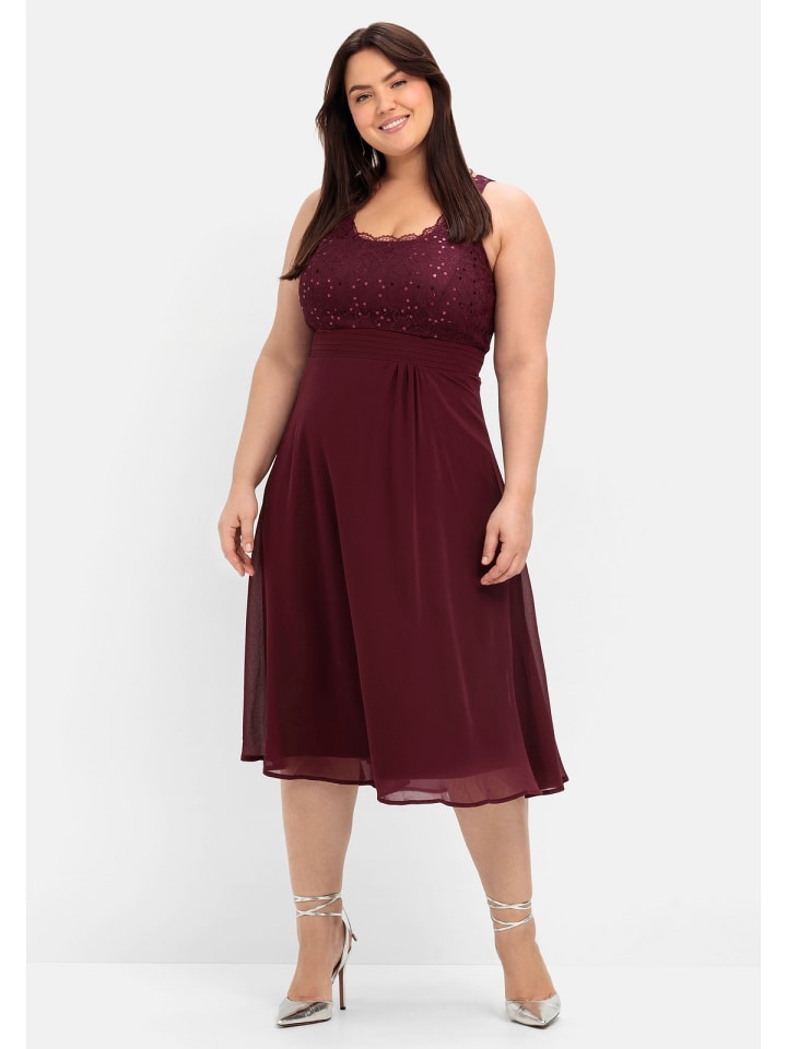 sheego Abendkleid in aubergine günstig kaufen