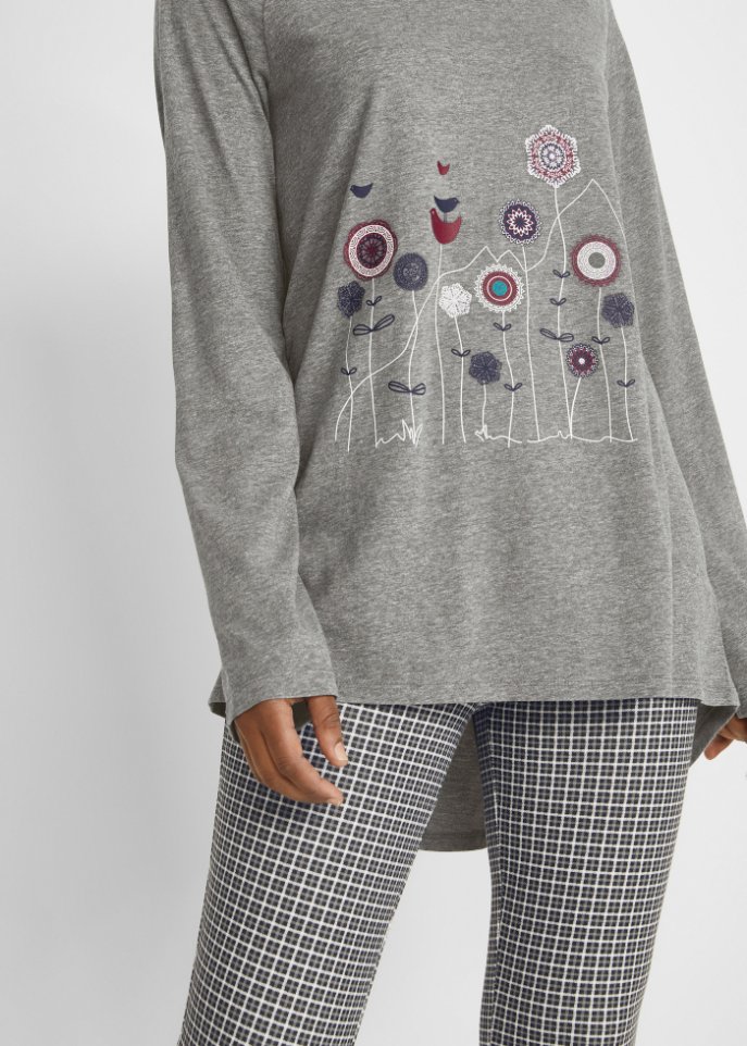 Oversize Longshirt mit Rundhalsausschnitt