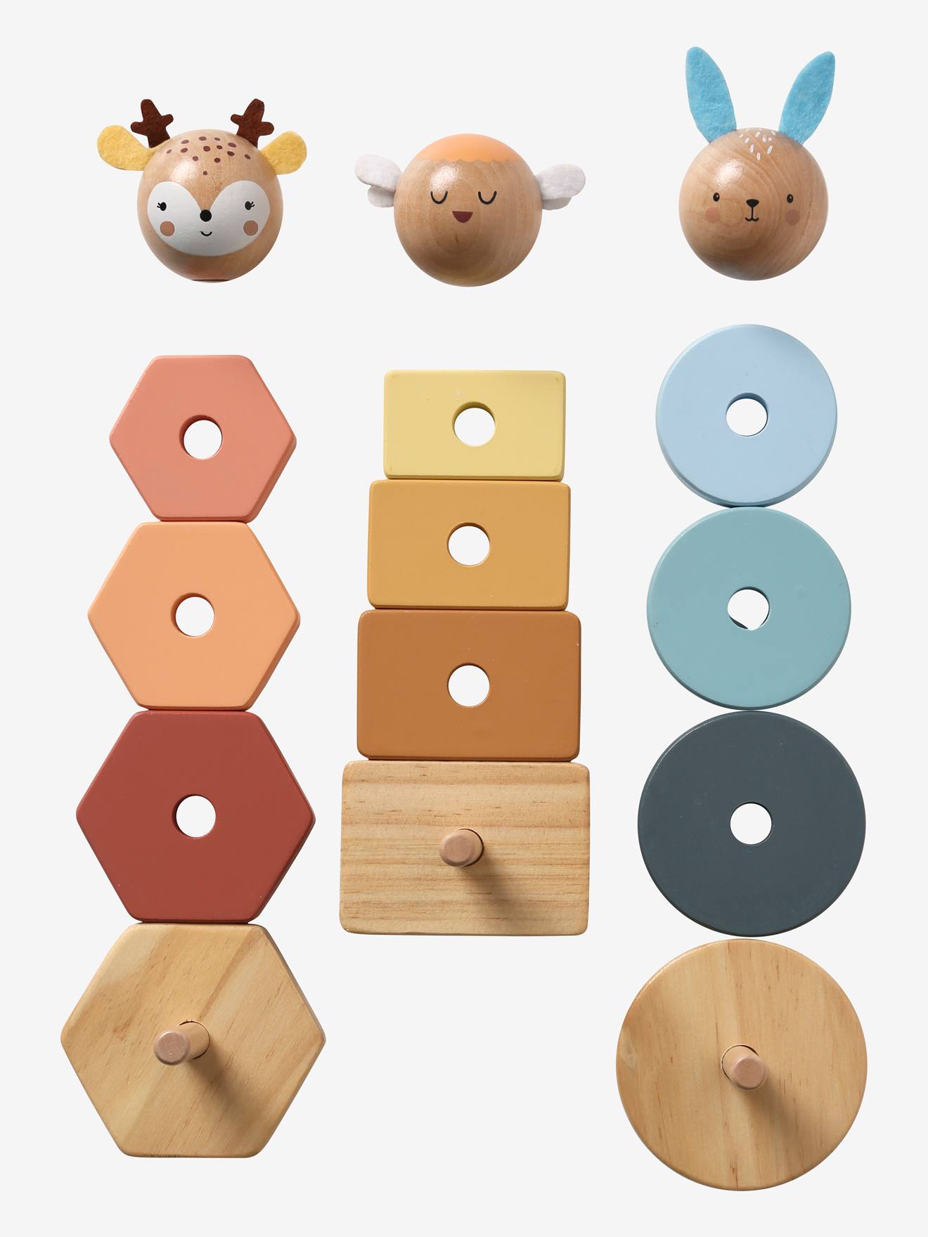Trio de tours à empiler LES AMIS DE LA FORÊT en bois FSC® bois