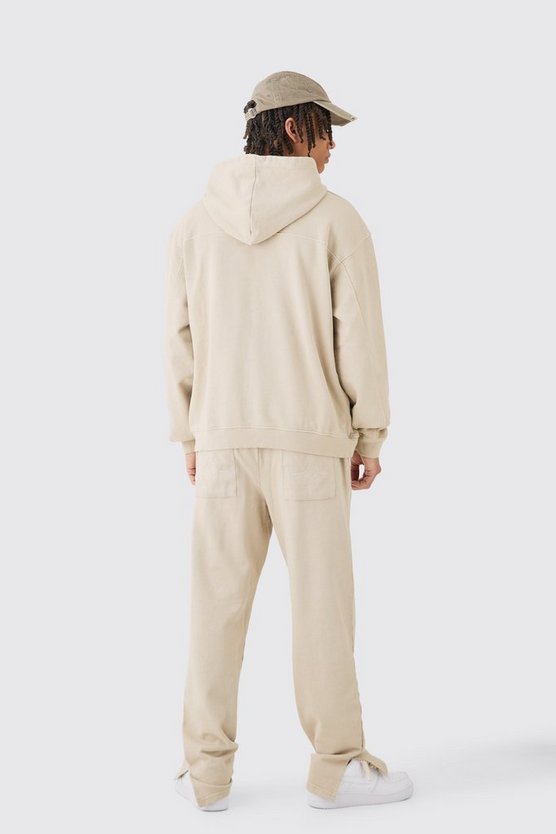 Gesteppter Oversize Trainingsanzug mit geteiltem Saum