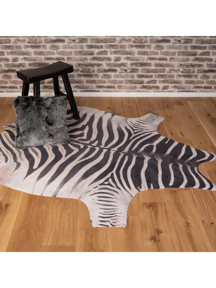 GMD Living Kunstfellteppich CANYON CITY Zebra in Schwarz-Weiß günstig kaufen 155 x 190 cm