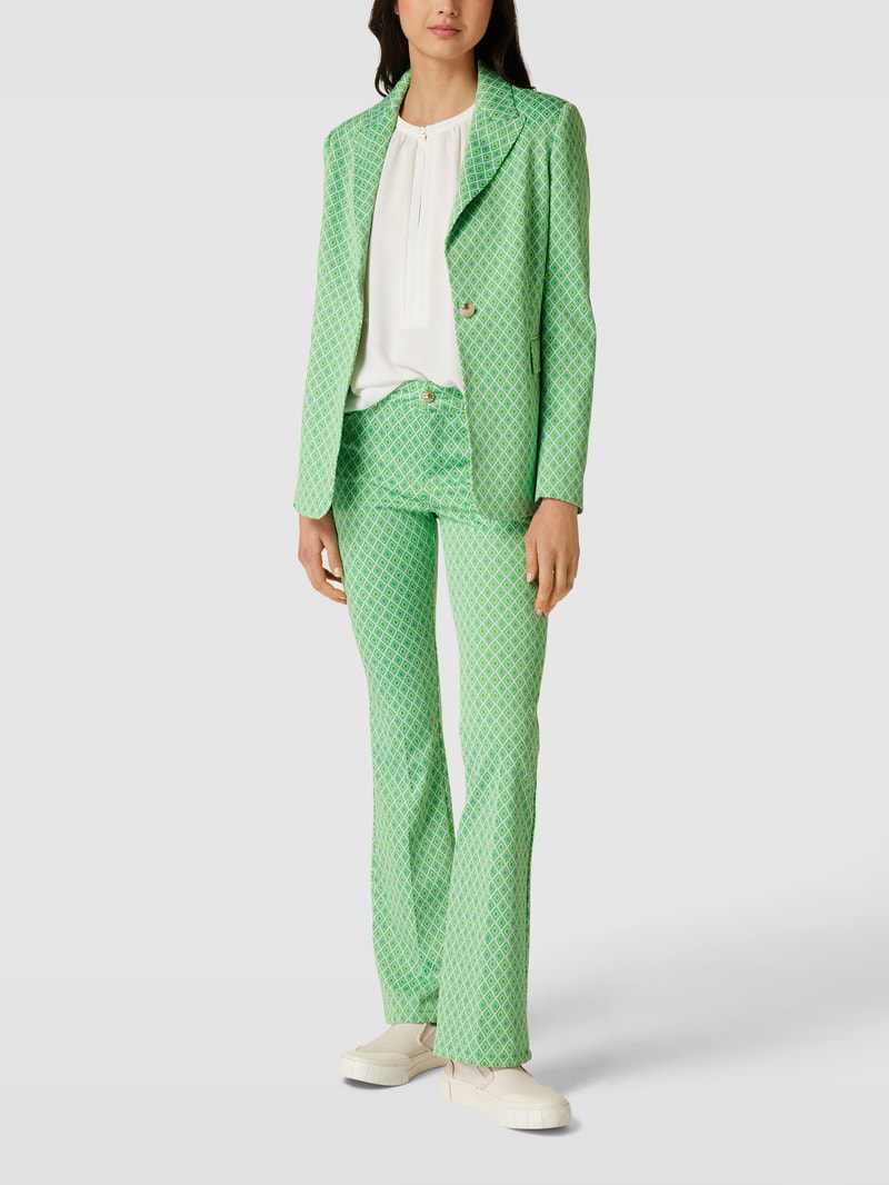 Blazer mit Allover-Muster und Knopfverschluss in hellgrün