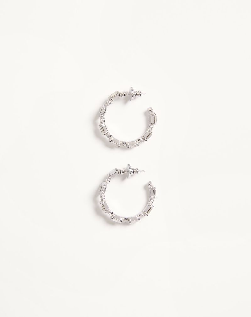 Ovale øreringe i metal og Swarovski® krystaller