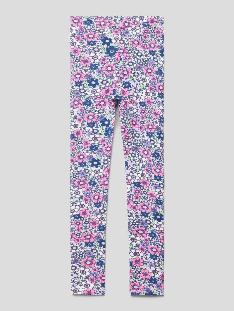 Leggings mit floralem Allover-Muster in hellrosa