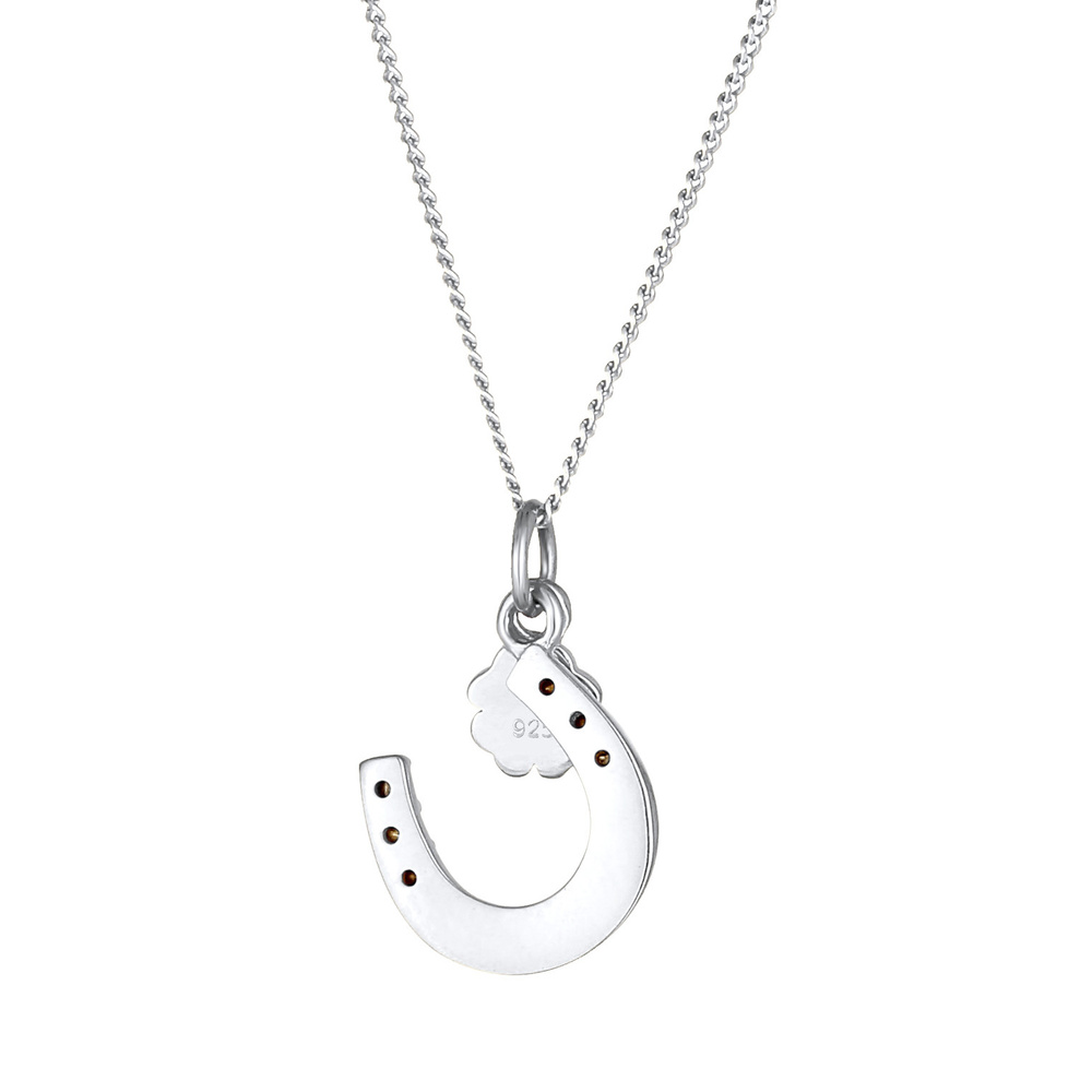Elli Elli Collier Femmes Pendentif Fer à Cheval Trèfle à Quatre Feuilles avec Cristaux collier